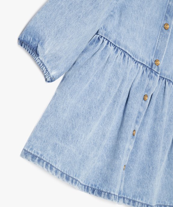 Robe en jean avec col Claudine bébé fille vue3 - GEMO(BEBE DEBT) - GEMO