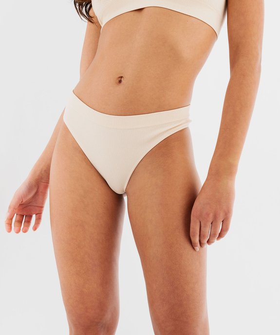 Tanga en maille côtelée femme vue2 - GEMO(HOMWR FEM) - GEMO