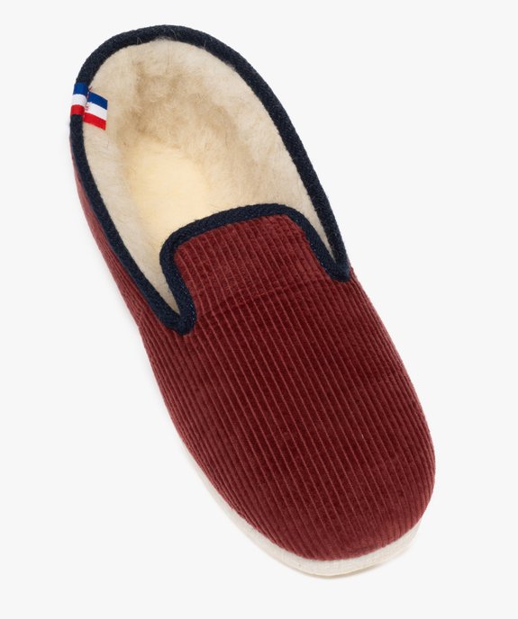 Chaussons enveloppants en velours doublés laine homme vue5 - GEMO(HOMWR HOM) - GEMO