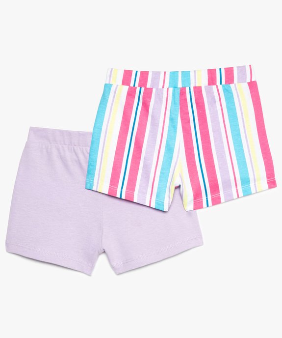 Short bébé fille avec broderie anglaise (lot de 2) vue2 - GEMO(BEBE DEBT) - GEMO