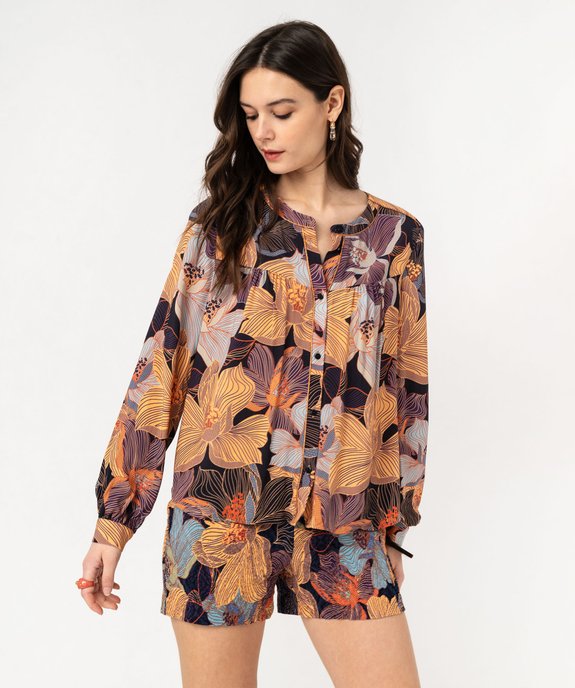 Blouse à manches longues à motifs fleuris femme vue2 - GEMO(FEMME PAP) - GEMO