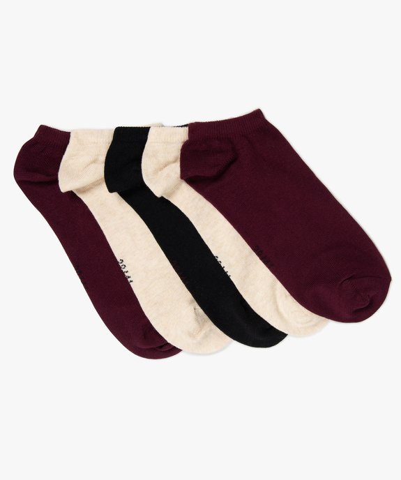 Chaussettes femme ultra courtes unies (lot de 5) vue1 - GEMO 4G FEMME - GEMO