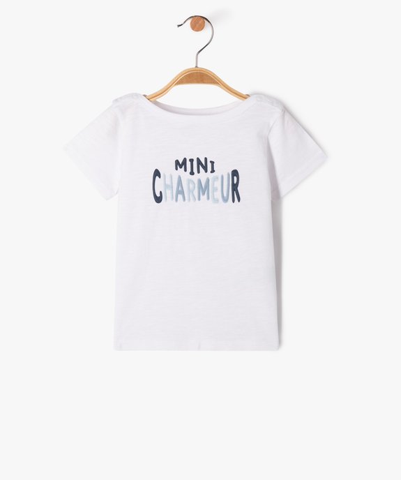 Tee-shirt à manches courtes avec col bateau bébé garçon vue1 - GEMO 4G BEBE - GEMO