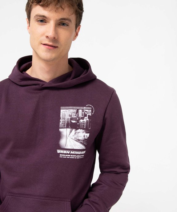 Sweat homme à capuche avec motif streetwear vue2 - GEMO (HOMME) - GEMO