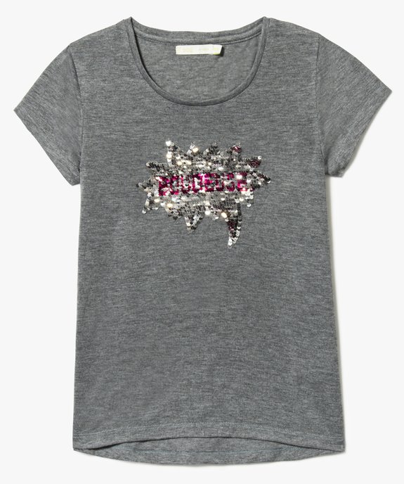 Tee-shirt manches courtes avec sequins magiques vue3 - GEMO (JUNIOR) - GEMO