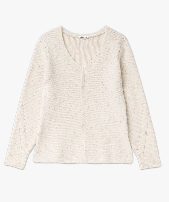 Pull col V en maille pailletée femme vue4 - GEMO(FEMME PAP) - GEMO