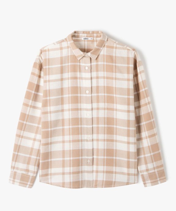 Chemise fille à carreaux en flanelle vue2 - GEMO (JUNIOR) - GEMO