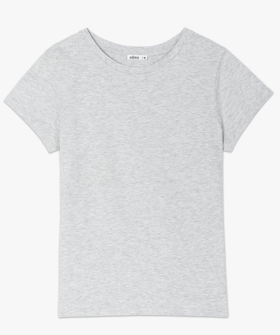 Tee-shirt à manches courtes et col rond femme vue4 - GEMO(FEMME PAP) - GEMO