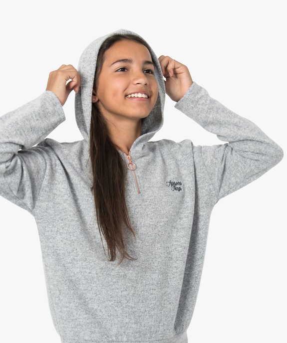 Pull fille façon sweat à capuche vue1 - GEMO (JUNIOR) - GEMO