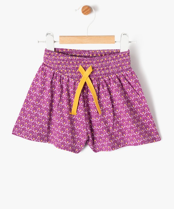 Short imprimé en maille bébé fille vue1 - GEMO 4G BEBE - GEMO