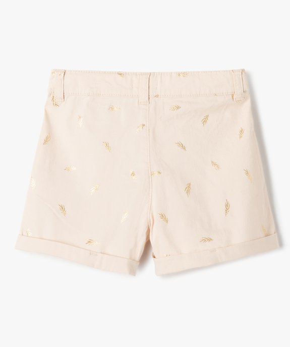 Short fille large en toile de coton avec motifs scintillants vue3 - GEMO 4G FILLE - GEMO