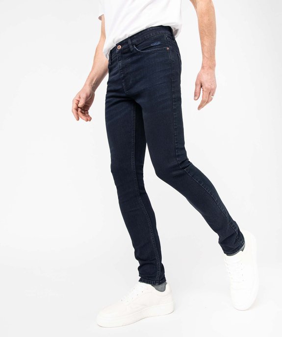 Jean homme skinny taille haute en coton stretch vue2 - GEMO 4G HOMME - GEMO