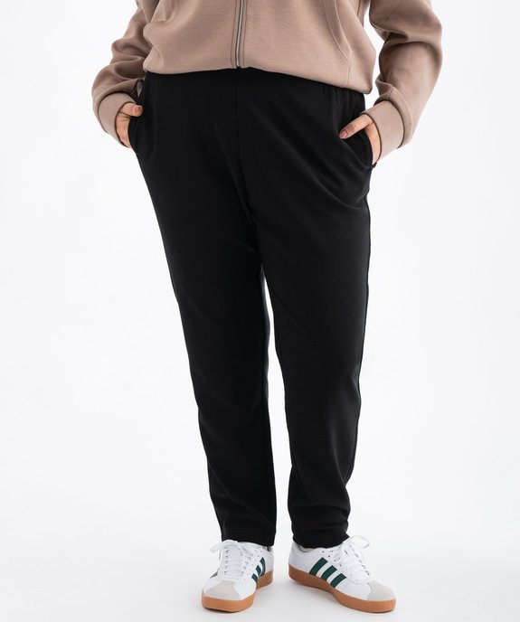 Pantalon femme grande taille carotte texturé à taille élastiquée vue7 - GEMO 4G GT - GEMO