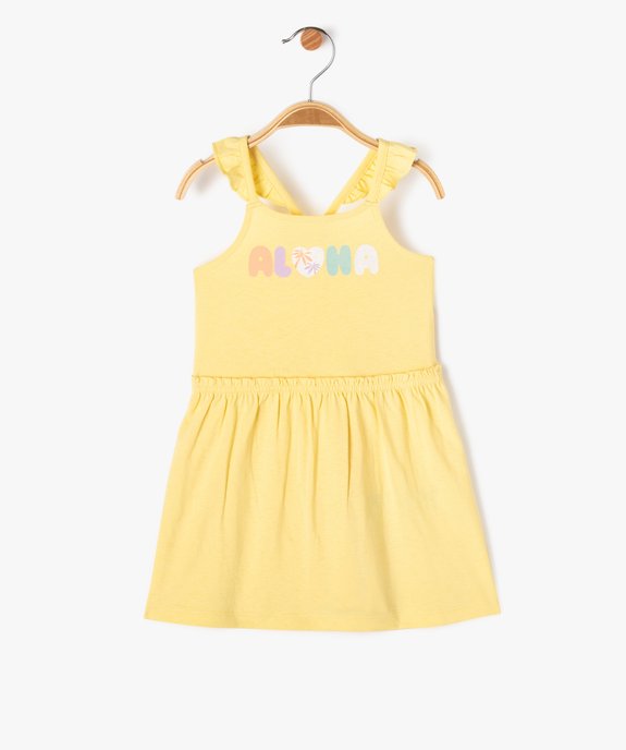 Robe imprimée à bretelles volantées bébé fille vue1 - GEMO 4G BEBE - GEMO