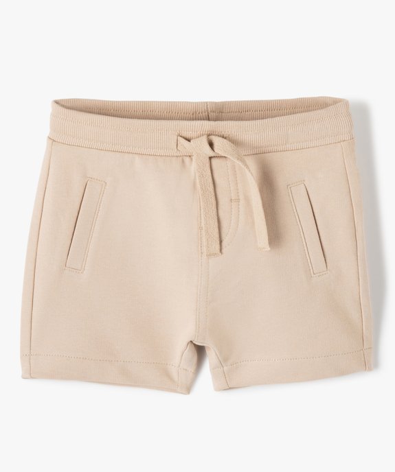 Short bébé garçon en maille avec ceinture bord-côte vue1 - GEMO(BEBE DEBT) - GEMO