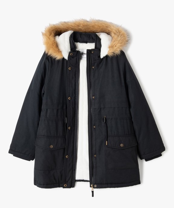 Parka en matière déperlante avec doublure peluche fille vue2 - GEMO 4G FILLE - GEMO