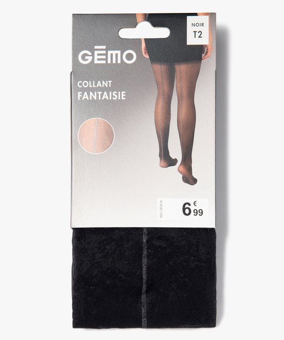 Collant fantaisie en voile transparent avec rayure arrière pailletée femme vue4 - GEMO(HOMWR FEM) - GEMO