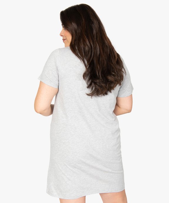 Chemise de nuit à manches courtes avec motifs femme grande taille vue3 - GEMO 4G FEMME - GEMO