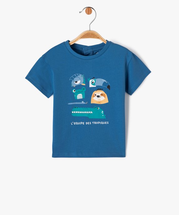 Tee-shirt à manches courtes avec motif bébé garçon vue1 - GEMO 4G BEBE - GEMO