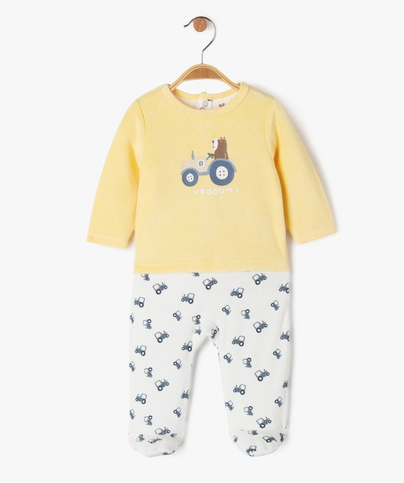 Pyjama en velours effet 2 en 1 avec motifs tracteurs bébé garçon vue1 - GEMO(BB COUCHE) - GEMO