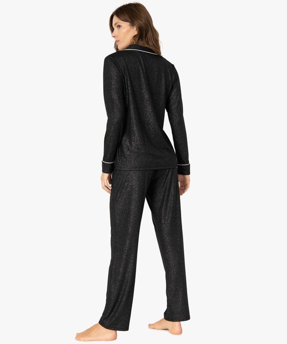 Pyjama deux pièces femme : chemise et pantalon vue3 - GEMO 4G FEMME - GEMO