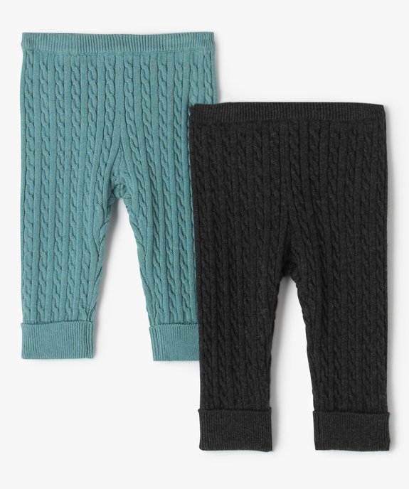 Pantalon en maille torsadée bébé (lot de 2) vue1 - GEMO(BB COUCHE) - GEMO