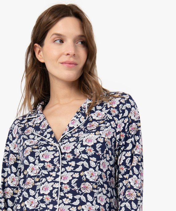 Pyjama deux pièces femme : chemise et pantalon vue2 - GEMO 4G FEMME - GEMO