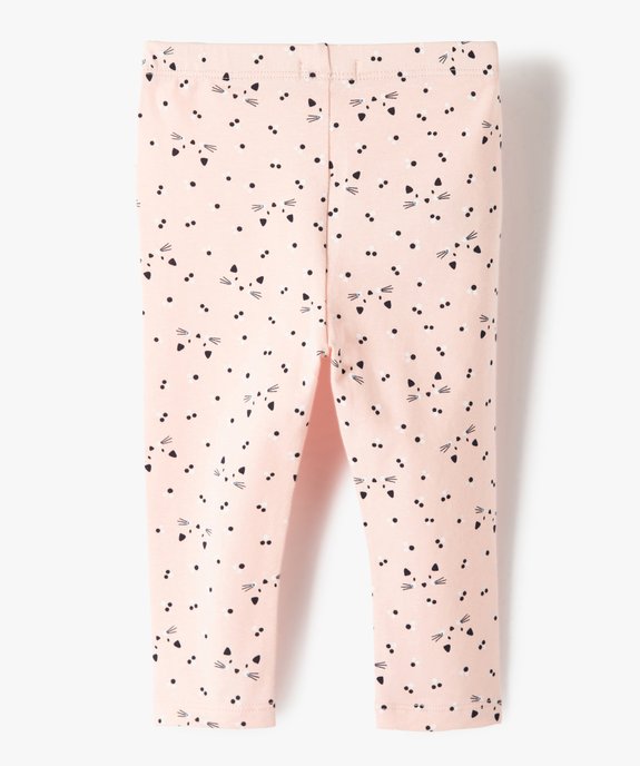 Legging long en coton stretch bébé fille vue3 - GEMO 4G BEBE - GEMO