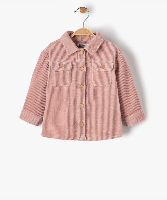 Chemise bébé fille en velours à grosses côtes vue1 - GEMO(BEBE DEBT) - GEMO