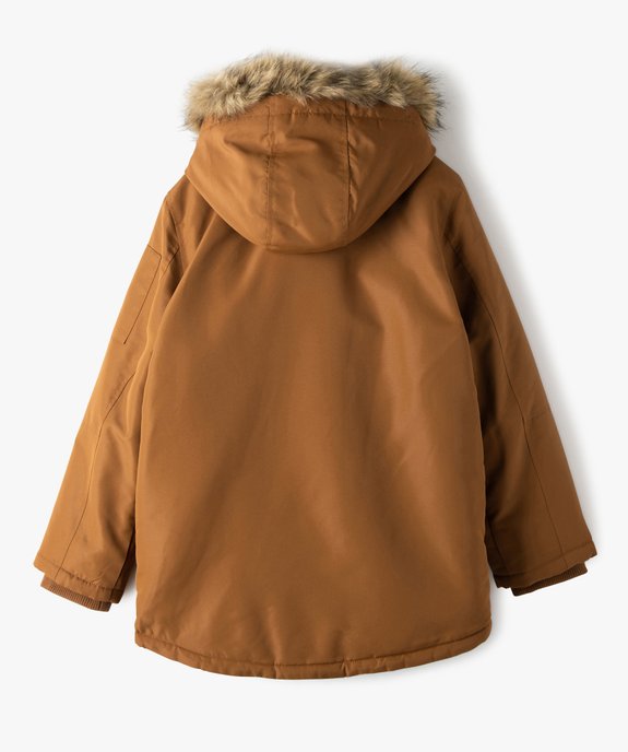 Blouson garçon matelassé avec doublure sherpa et capuche fantaisie vue4 - GEMO 4G GARCON - GEMO