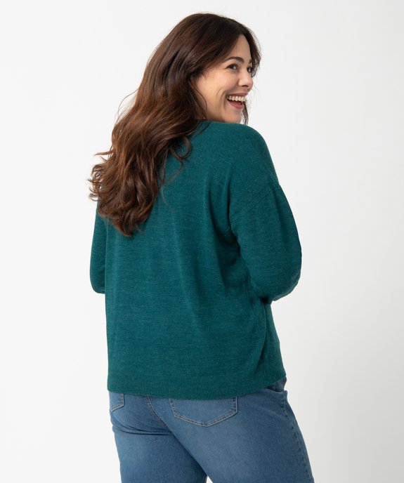 Pull femme grande taille à col V vue3 - GEMO (G TAILLE) - GEMO