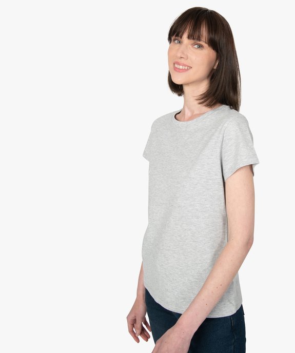 Tee-shirt à manches courtes et col rond femme vue2 - GEMO(FEMME PAP) - GEMO