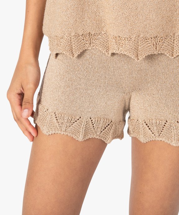 Short femme pailleté en maille 3D innovante vue2 - GEMO 4G FEMME - GEMO