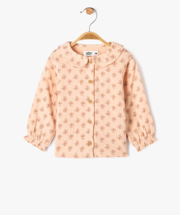 Blouse à manches longues et col Claudine bébé fille vue1 - GEMO 4G BEBE - GEMO