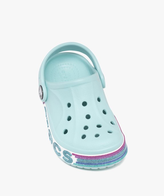 Sabots souples fille à semelle épaisse et pailletée Bayaband Rainbow Glitter - Crocs vue5 - CROCS - GEMO