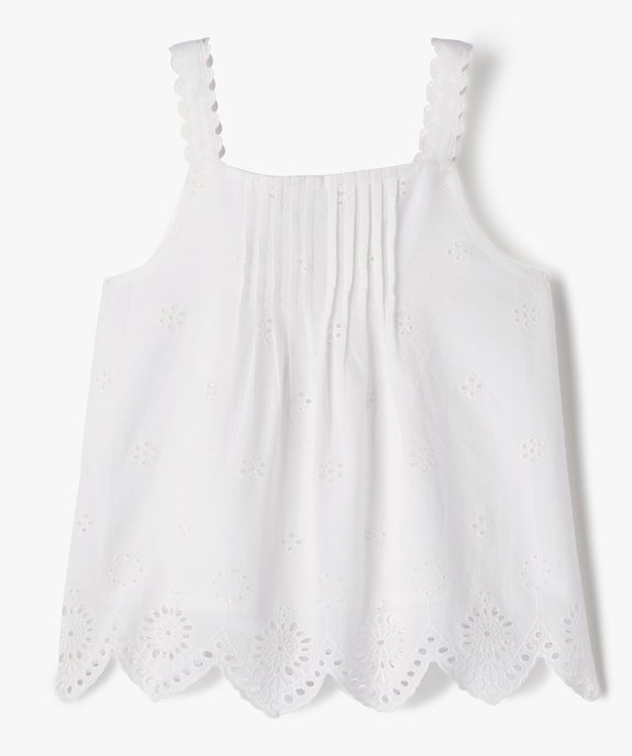 Blouse à bretelles en broderie anglaise fille vue1 - GEMO (ENFANT) - GEMO