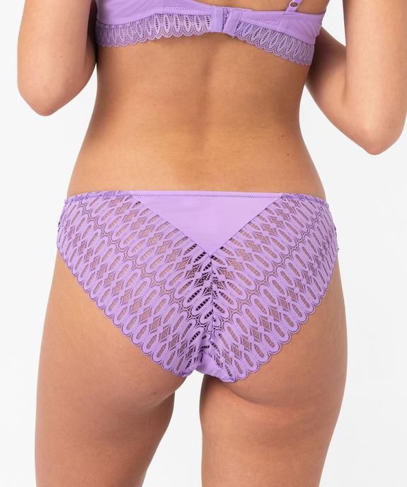 Culotte en dentelle et microfibre femme vue2 - GEMO 4G FEMME - GEMO