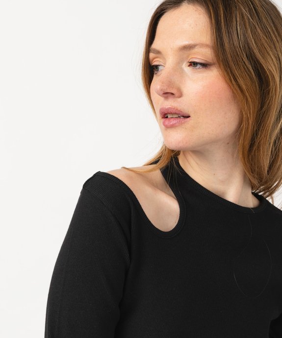 Tee-shirt à manches longues avec découpe sur l’épaule femme vue5 - GEMO 4G FEMME - GEMO