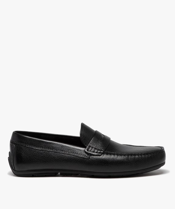 Mocassins homme dessus uni en cuir Penny Loafer - Taneo vue1 - TANEO - GEMO