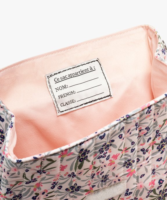 Sac à dos matelassé à motifs fleuris fille - LuluCastagnette vue4 - LULUCASTAGNETTE - GEMO