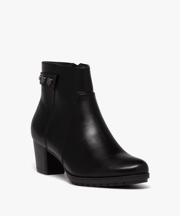 Boots femme unies à talon avec semelle crantée vue2 - GEMO(URBAIN) - GEMO