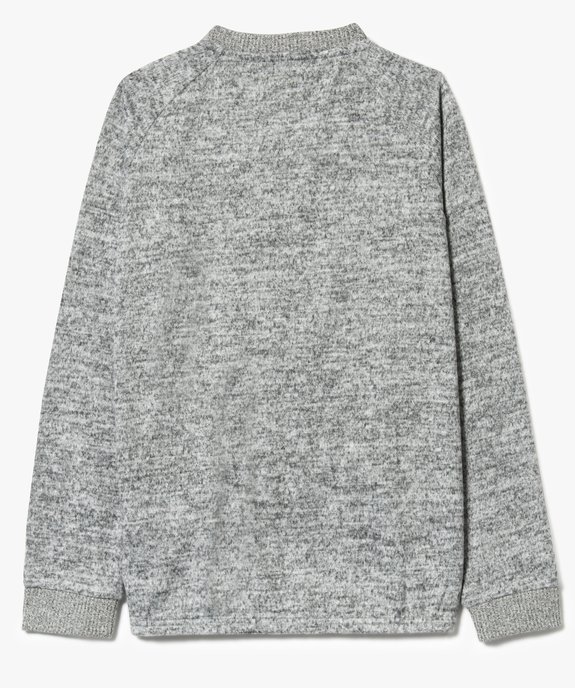 Sweat zippé gris chiné vue3 - GEMO (JUNIOR) - GEMO