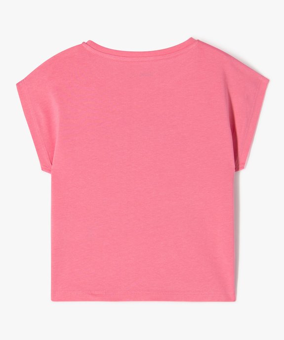 Tee-shirt manches courtes loose imprimé fille vue3 - GEMO 4G FILLE - GEMO