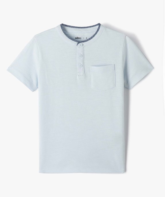 Tee-shirt garçon esprit polo en maille piquée vue2 - GEMO (ENFANT) - GEMO