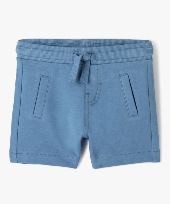 Short bébé garçon en maille avec ceinture bord-côte vue1 - GEMO(BEBE DEBT) - GEMO