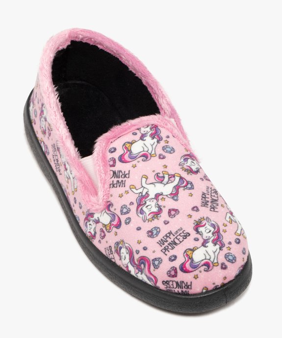 Chaussons fille pantoufles en velours motif licorne vue10 - GEMO 4G FILLE - GEMO