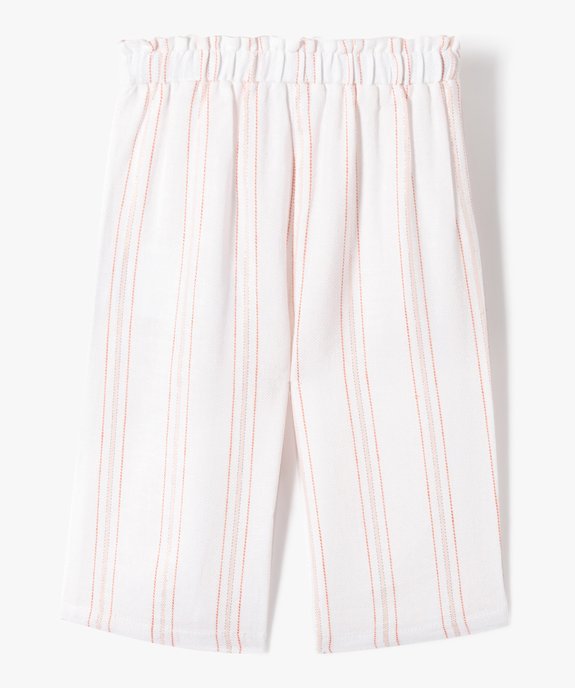 Pantalon bébé fille large en lin et viscose vue3 - GEMO 4G BEBE - GEMO