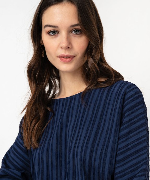 Blouse rayée à manches chauve-souris femme vue2 - GEMO(FEMME PAP) - GEMO