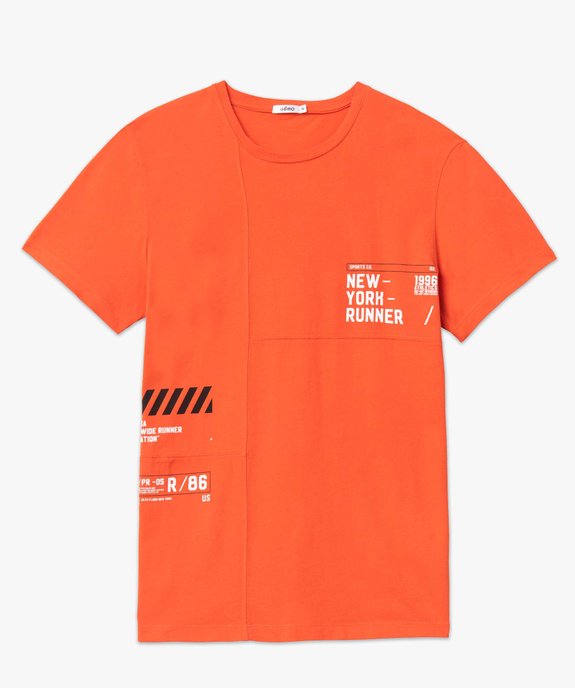 Tee-shirt homme à manches courtes look streetwear vue4 - GEMO (HOMME) - GEMO