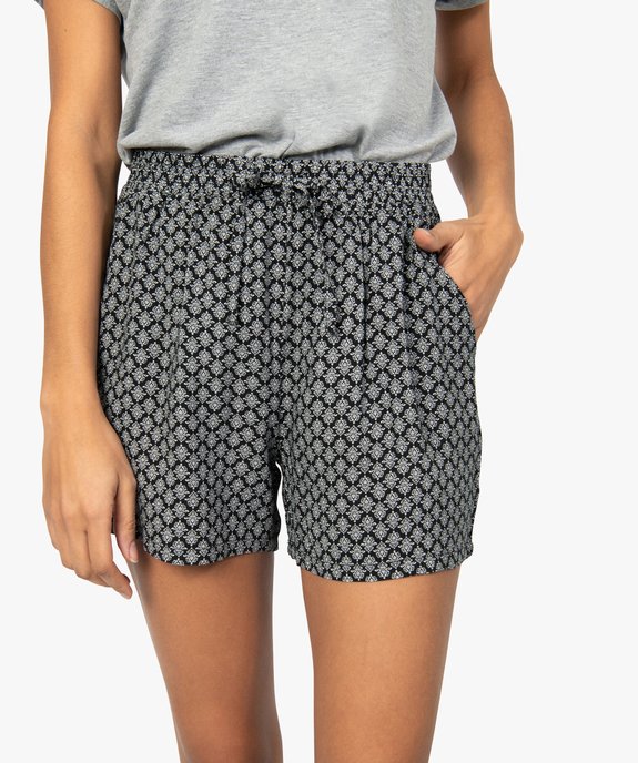 Short imprimé en maille fluide avec taille élastiquée femme vue5 - GEMO(FEMME PAP) - GEMO